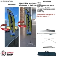 24H Express Ship-13' Medium feather flag kit, full color graphic double......