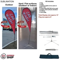 24H Express Ship-12' Medium tear drop flag kit full color graphic... from ASI...