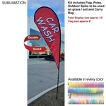 12' Medium Tear Drop Flag Kit, Full Color Graphics