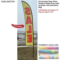 15' Large Feather Flag Kit, Full Color Graphics One Side, Outdoor... from ASI...