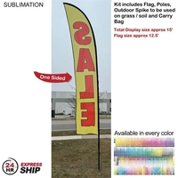 24Hr Express Ship- 15' Large feather flag kit, full color graphics... from...