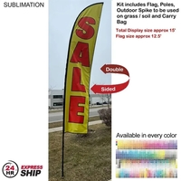 24Hr Express Ship - 15' Large feather flag kit, full color... from ASI 53509...