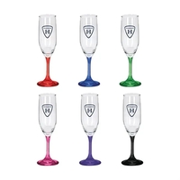6.25 oz. glass champagne flute with sturdy base, long stem and... from ASI...