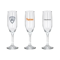 6.25 oz. glass champagne flute with sturdy base, long stem and... from ASI...