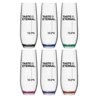 9oz Stemless Champagne Flute Glass with Color Bottom... from ASI 88060...