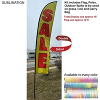 15' Large Feather Flag Kit, Full Color Graphics Double Sided, Outdoor... from...