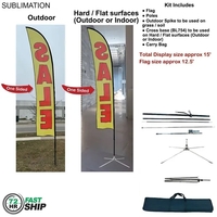 72Hr Fast Ship - 15' Large feather flag kit, full color... from ASI 53509...