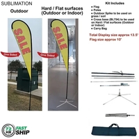 72Hr Fast Ship -13.5' Large tear drop flag kit, full color... from ASI 53509...