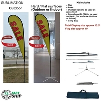 72Hr Fast - 13.5' Large tear drop flag kit, full color... from ASI 53509...