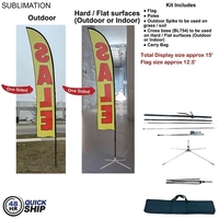 48Hr Quick Ship - 15' Large feather flag kit, full color... from ASI 53509...