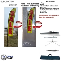 48Hr Quick Ship -15' Large feather flag kit, full color graphics... from ASI...