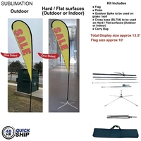48Hr Quick - 13.5' Large tear drop flag kit, full color... from ASI 53509...