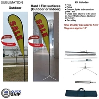 48Hr Quick- 13.5' Large tear drop flag kit, full color graphic... from ASI...