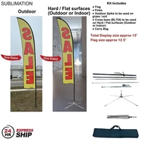 24Hr Express Ship - 15' Large feather flag kit, full color... from ASI 53509...
