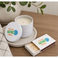 Branded Candle Tin with Matches... from ASI 89971 Stuff A Mug