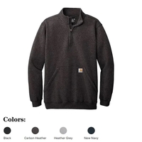 Durable Carhartt 1/4-zip sweatshirt made for work crews and branded...