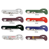 Waiter's corkscrew with a standard lever, floating axis design and...