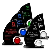 A gleaming crystal orb is mounted to our black optical crystal... from ASI...