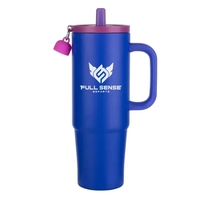The Kentia Stainless Steel Tumbler with Straw & Charm Holder -... from ASI...