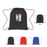 Water-resistant non-woven drawstring bag measuring 13" x 16 1/2" with a......