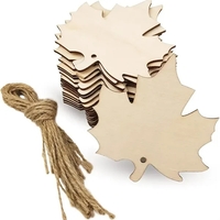 Wood Leaf Hanging Ornament One Side Laser Printed