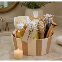 Wooden basket filled with variety of bath and spa items... from ASI 89971...