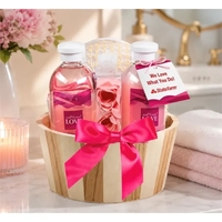 Wood Basket with Bath and Spa Set... from ASI 89971 Stuff A Mug