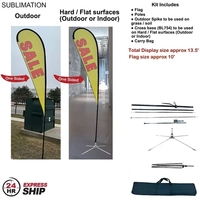 24Hr Express- 13.5' Large tear drop flag kit, full color graphics... from ASI...