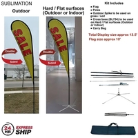 24Hr Express - 13.5' Large tear drop flag kit, full color... from ASI 53509...