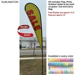 13.5' Large Tear Drop Flag Kit, Full Color Graphics