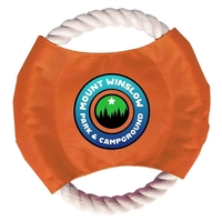 Durable pet rope disc toy measuring 7" diameter with full color... from ASI...