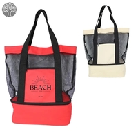 19" x 18.5" x 6.75" recycled beach cooler tote with straps.... from ASI 57653...