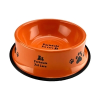 Galvanized steel pet bowl w/ non-skid ring on base. 4 imprint... from ASI...