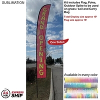24Hr Express - 19' X-Large feather flag kit, full color graphics... from ASI...