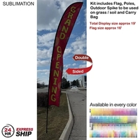 24Hr Express Ship -19' X-Large feather flag kit, full color graphics... from...