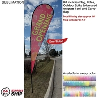 24Hr Express Ship -16' X-large tear drop flag kit, full color... from ASI...