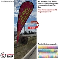 24Hr Express Ship -16' X-large tear drop flag kit, full color... from ASI...