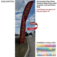 19' X-Large Feather Flag Kit, Full Color Graphics Double Sided, Outdoor......