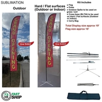 72Hr Fast Ship - 19' XL feather flag kit, full color... from ASI 53509...
