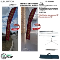 72Hr Fast Ship - 19' XL feather flag kit, full color... from ASI 53509...