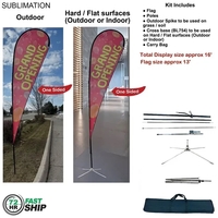 72Hr Fast Ship -16' XL tear drop flag kit, full color... from ASI 53509...