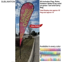 16' X-Large Tear Drop Flag Kit, Full Color Graphics One Side,... from ASI...