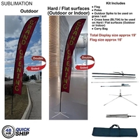 48Hr Quick Ship - 19' XL feather flag kit, full color... from ASI 53509...