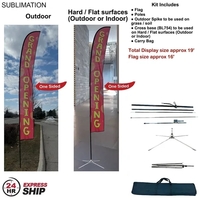 24Hr Express Ship - 19' XL feather flag kit, full color... from ASI 53509...