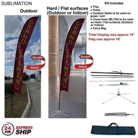 24Hr Express Ship - 19' XL feather flag kit, full color... from ASI 53509...
