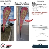 24Hr Express Ship -16' XL tear drop flag kit, full color... from ASI 53509...