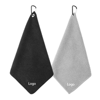 Microfiber golf towel with carabiner of 18 x 18 inch with... from ASI 37218...