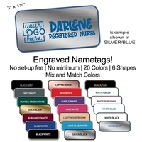 Sturdy 1/16" thick plastic rectangular nametag with laser engraving.... from...