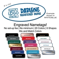 Sturdy 1/16" thick plastic oval nametag with laser engraving.... from ASI...