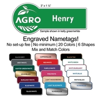 Sturdy 1/16" thick plastic rectangular nametag with laser engraving.... from...